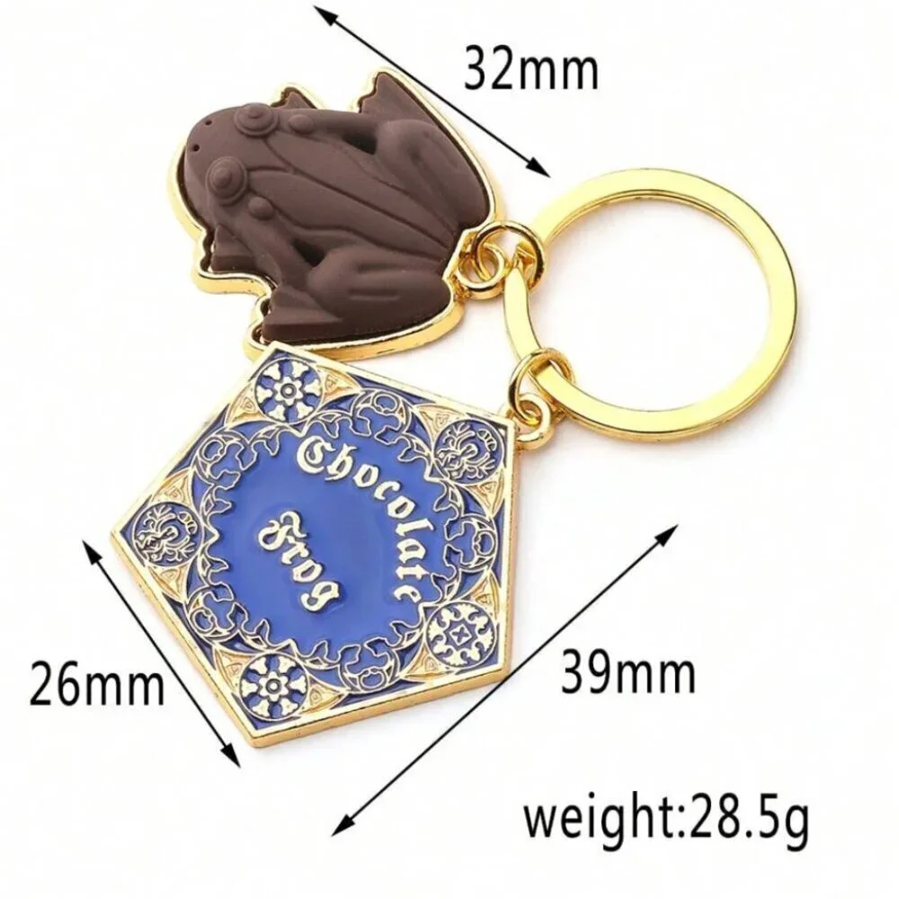 1pc Classic Frog Gold Metal Keychain Magic School Keyring Chain Harry Potter Hog